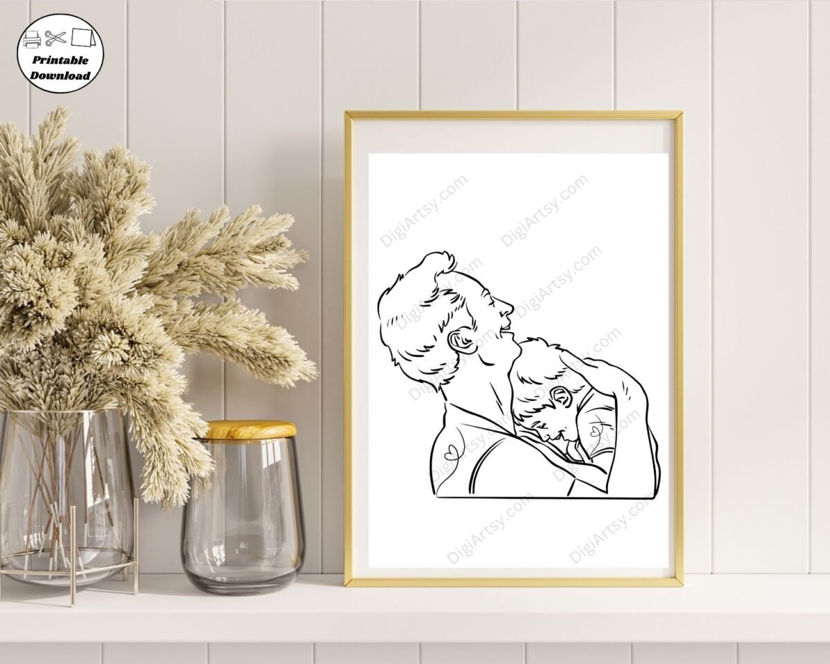 Father and Children Wall Art Print