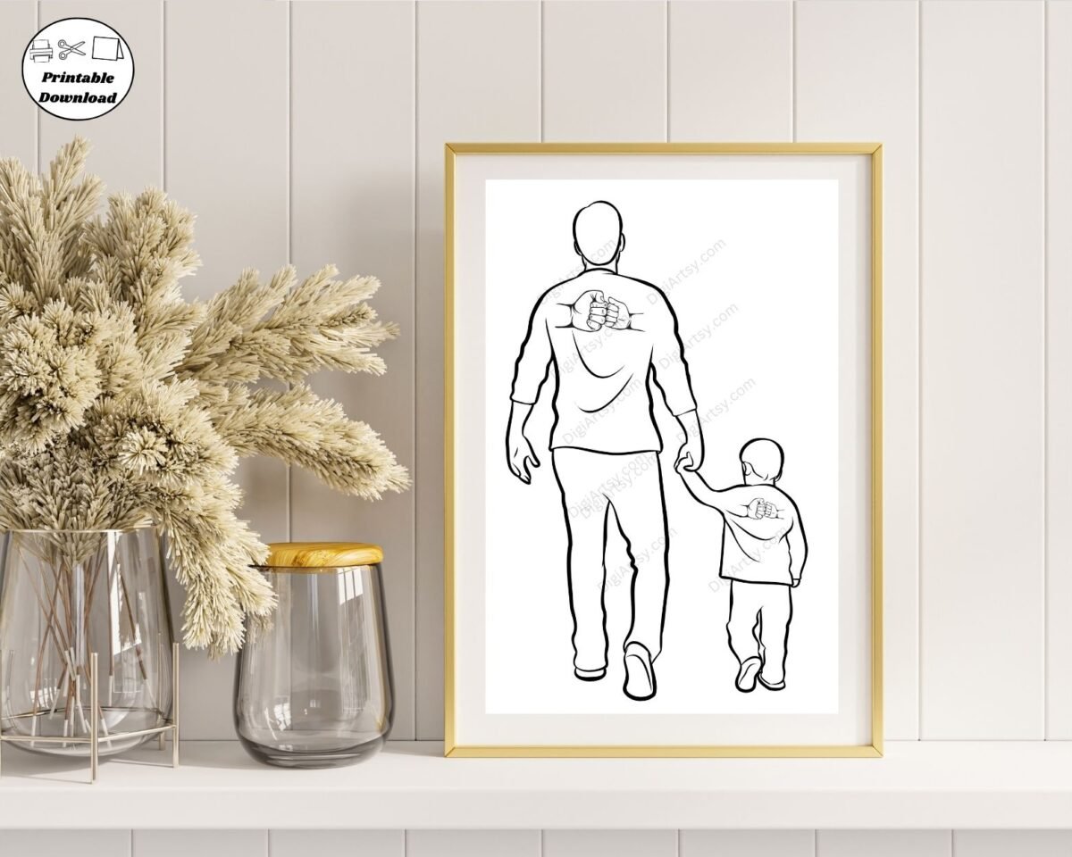Father and Son Portrait Wall Decor