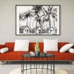 Vintage Sketch Print Western Wall Art