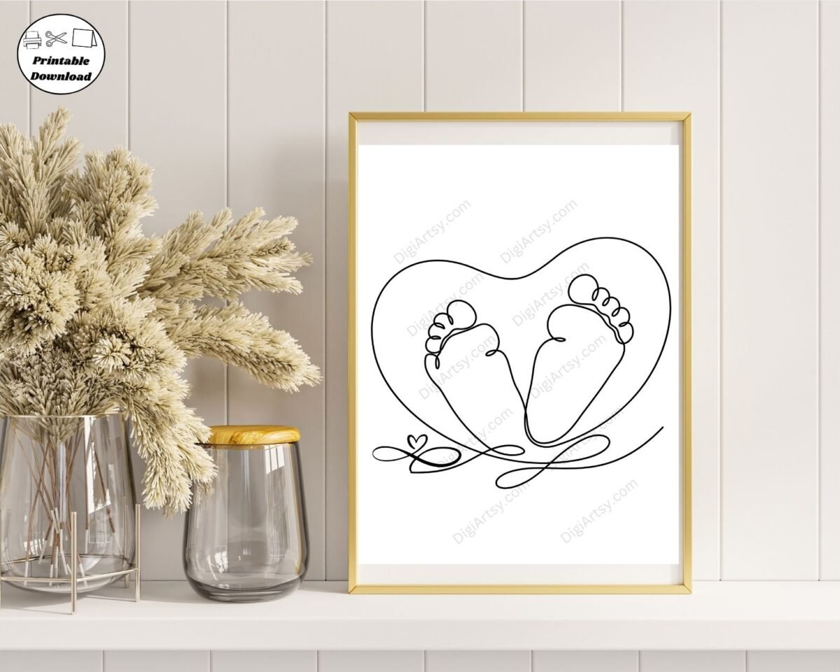 Nursery Baby One Line Wall Art