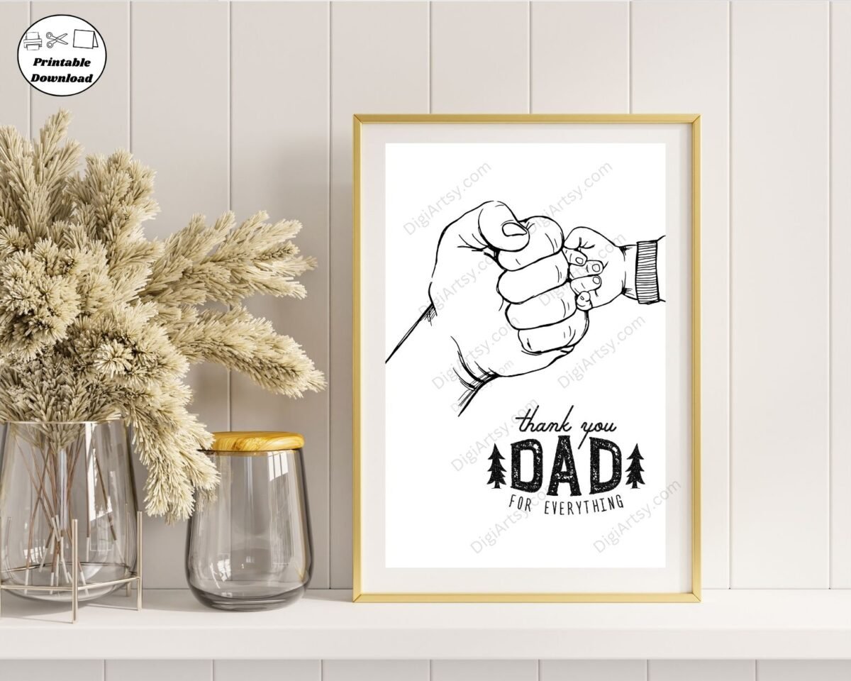Dad and child Handprint Wall Art