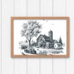 Black and White Vintage Wall Art Print