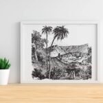 Vintage Landscape Sketch Wall Decor