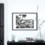 Vintage Sketch Print Western Wall Art