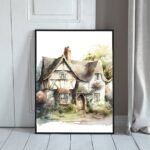 Vintage House Landscape Art Print