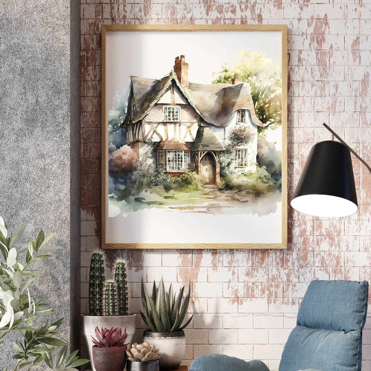Vintage Country House wall Art Print