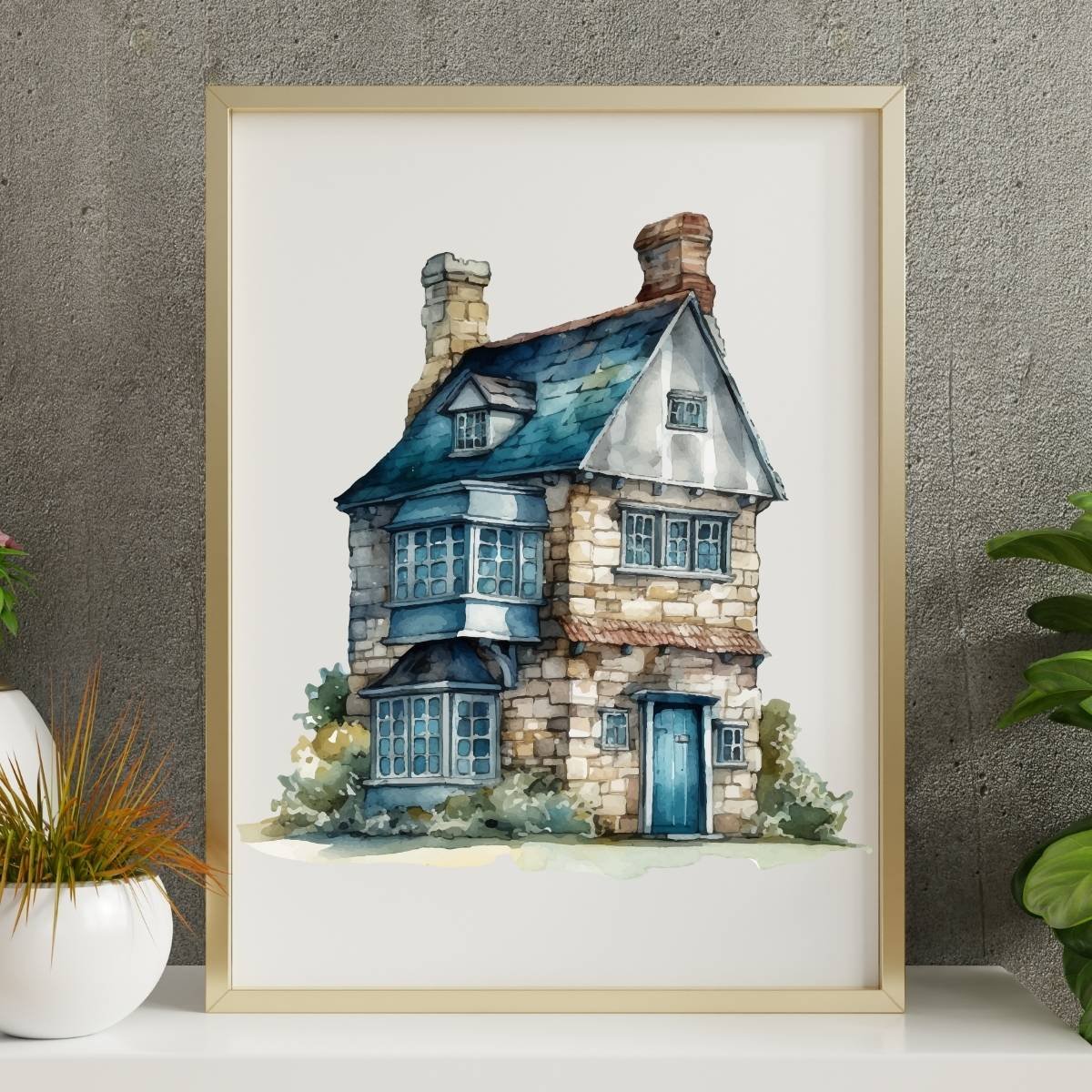 Vintage Horror House Landscape Wall Art