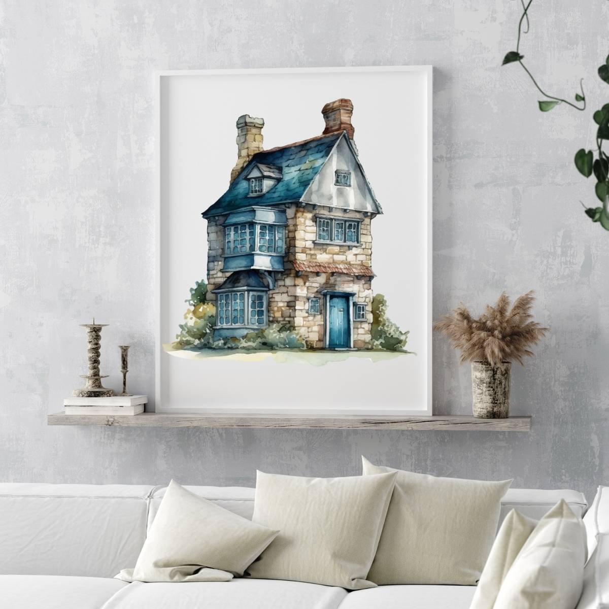 Vintage Country House wall Art Print