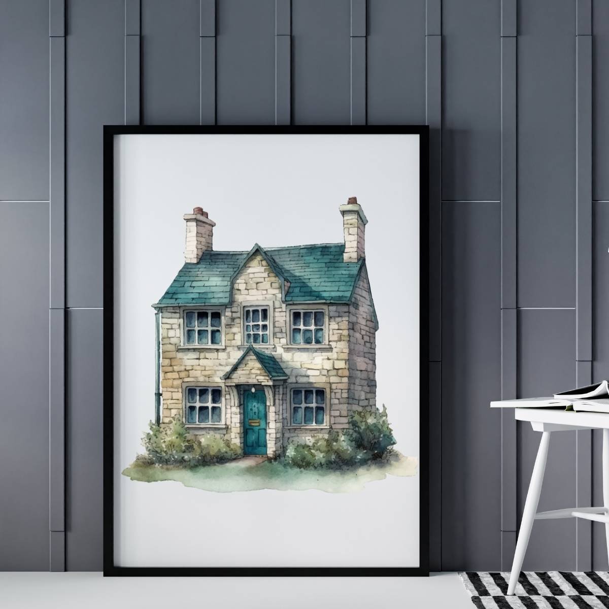 Vintage House Landscape Art Print