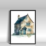 Vintage Horror House Landscape Wall Art