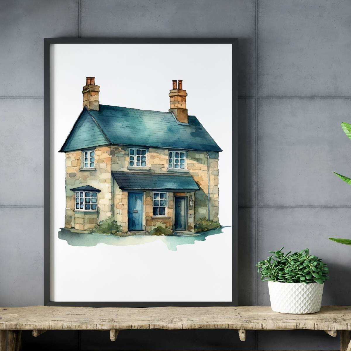 Vintage Country House wall Art Print