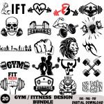 20 Fitness T-shirt Design Print Bundle