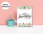 Elegant Floral Happy Anniversary Card