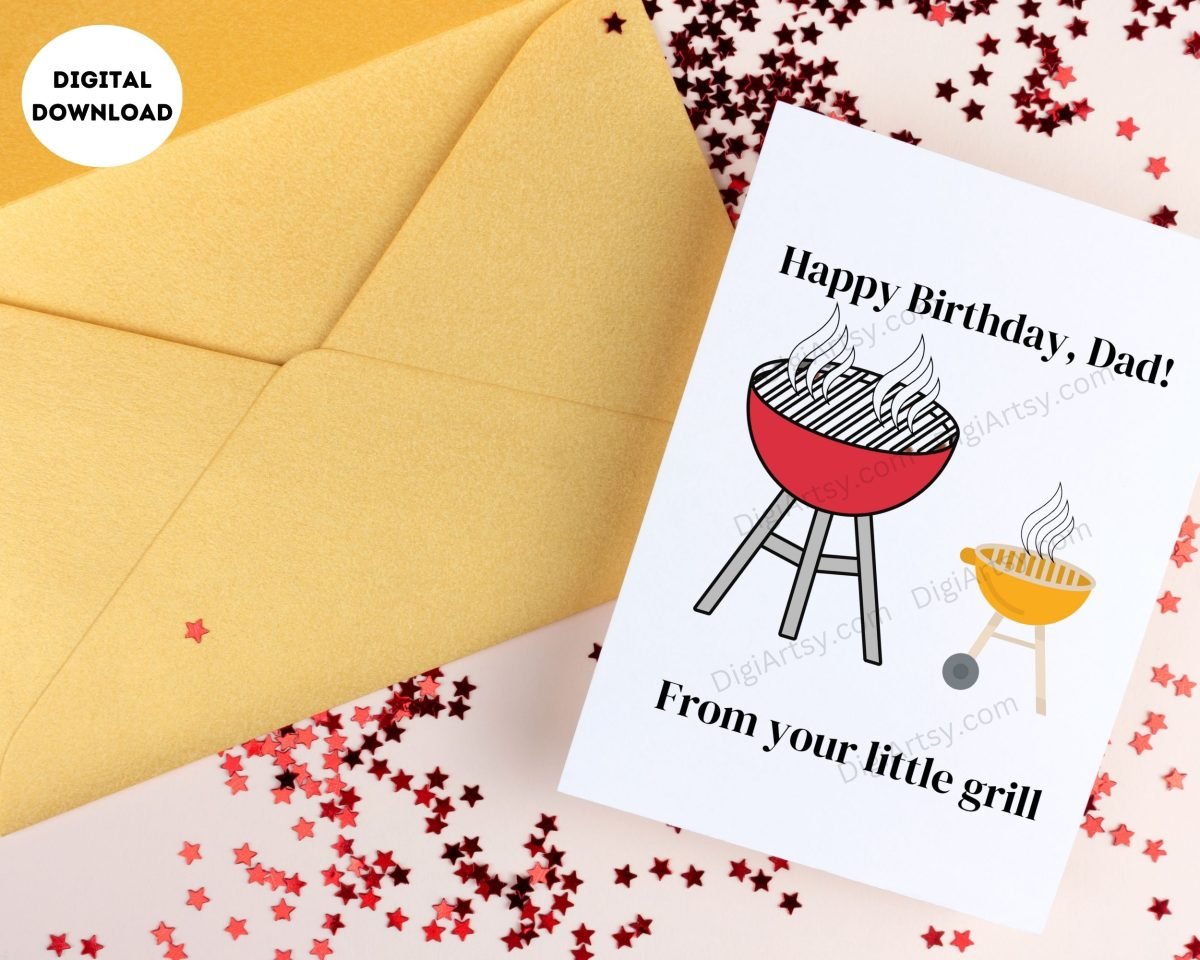 Little Grill Birthday Greeting Card for Dad