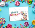 Happy Birthday Card Prints with Candies