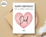 Printable Happy Birthday Card to a very Special Dad
