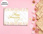 Pastel Floral Happy Anniversary Card Print