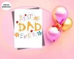Colorful Best Dad Ever printable Card