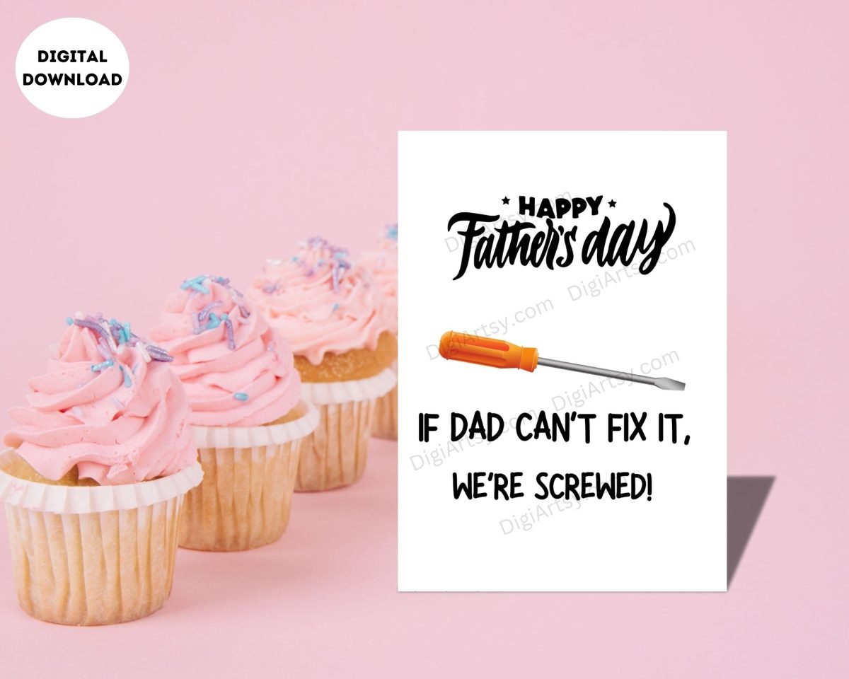 Lovely Father's Day Greeting Card with Screwed