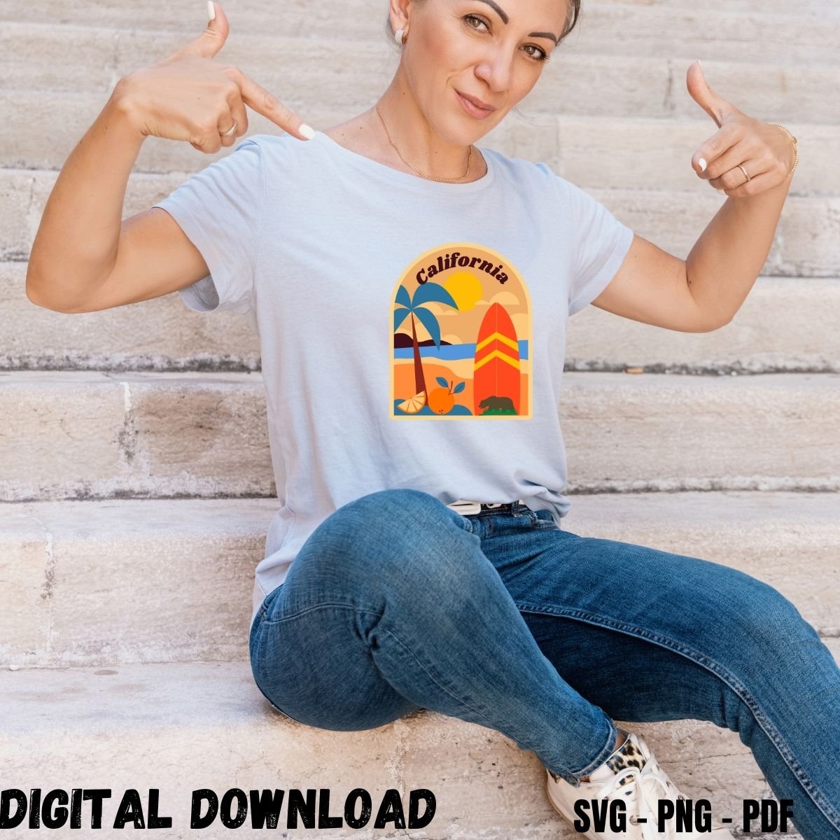 Beautiful California T-shirt Design Print