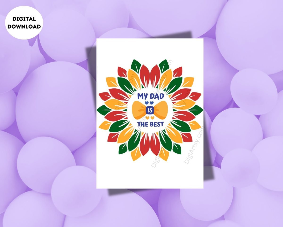 Beautiful Floral Dad card Print