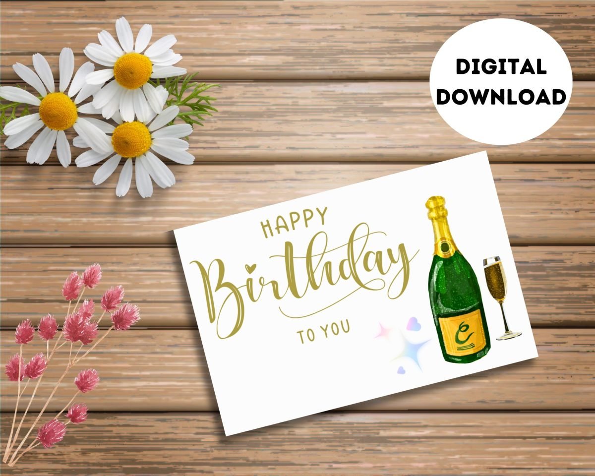 Happy Birthday to you Card Wine