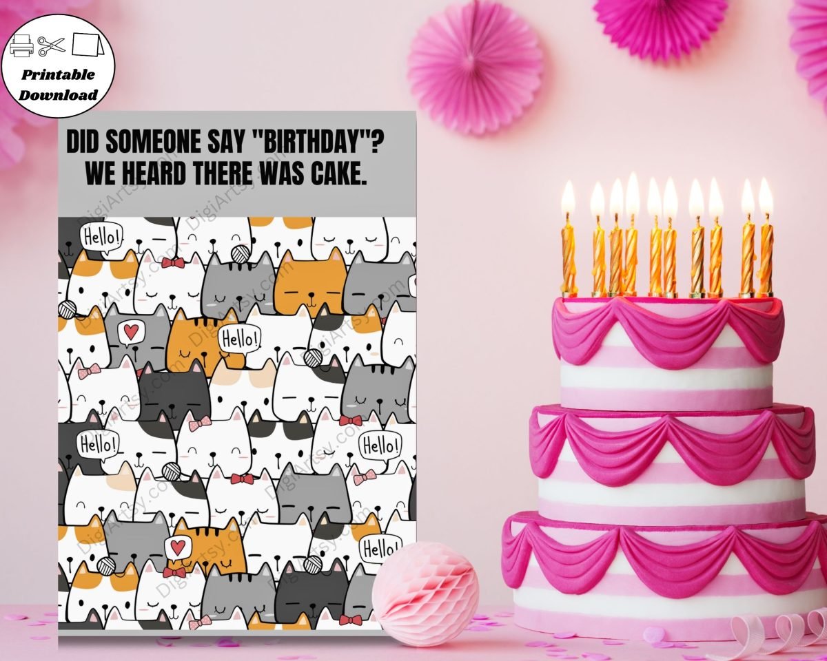Funny Cats Happy Birthday Card Printable