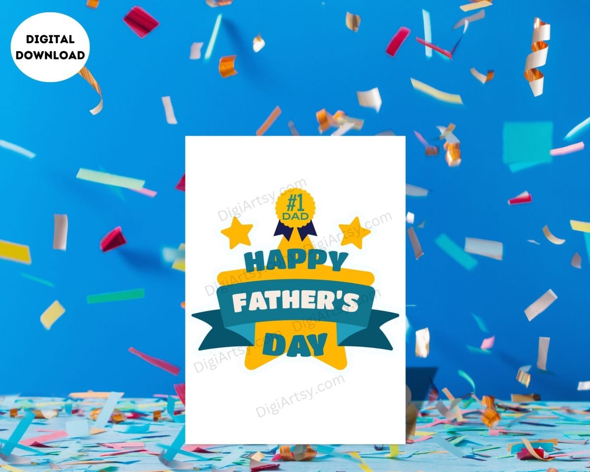 No. 1 Happy Father's Day Card Print