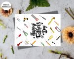 Happy Father's Day Card Print with Tools