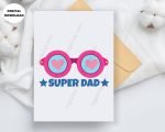 Cute Super Dad Greeting Card Print