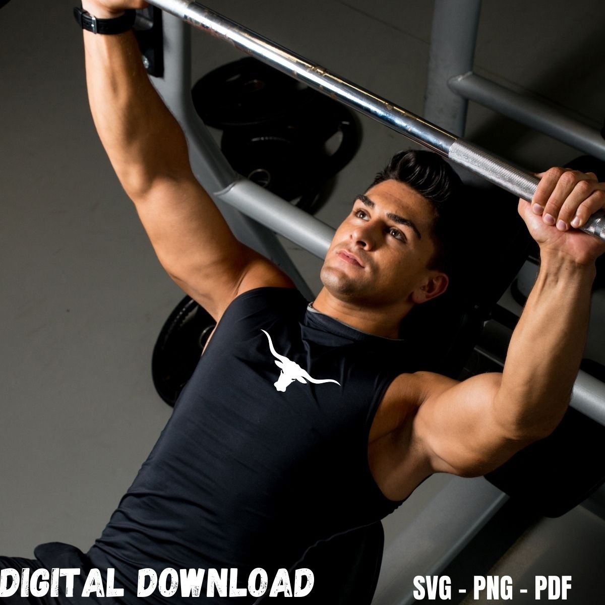 Fitness T-shirt Design Print Bull