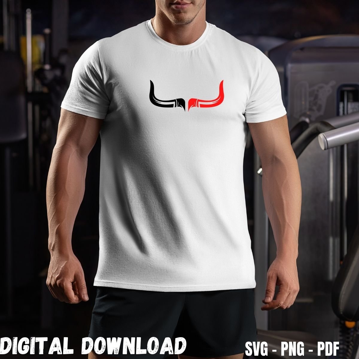 Gym Motivational T-shirt Design Print Bull