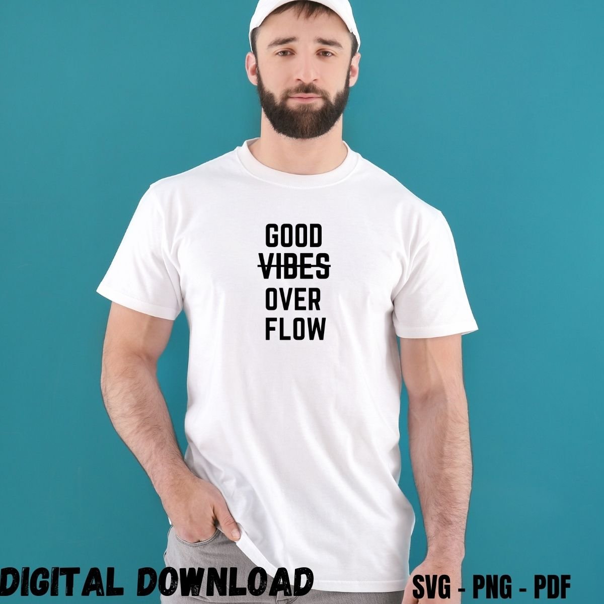Workout Sayings Design Print Good Vibes Over Flow