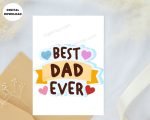 Colorful Best Dad Ever card for Dad