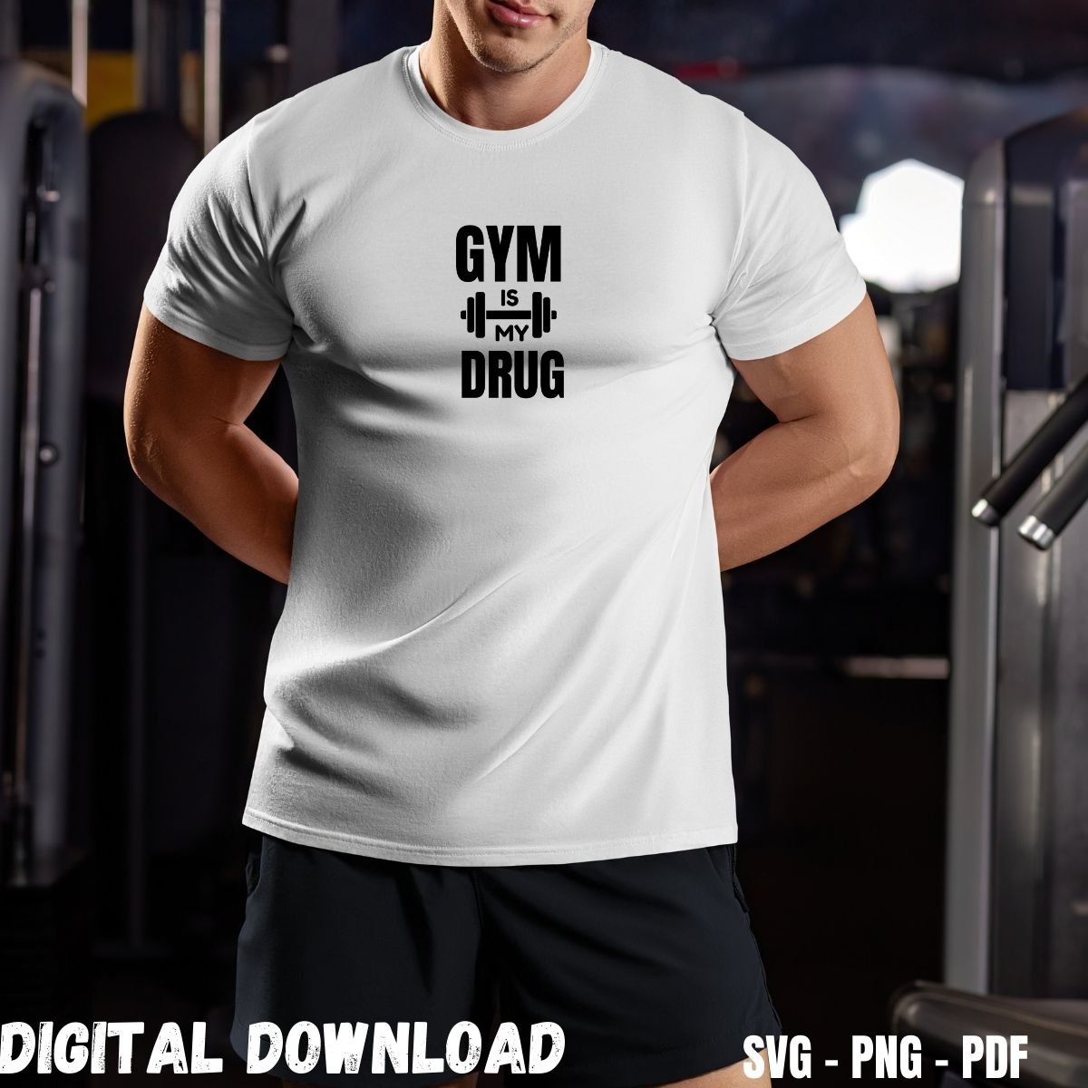 Gym Addict T-shirt Design Print Gym is my Drug
