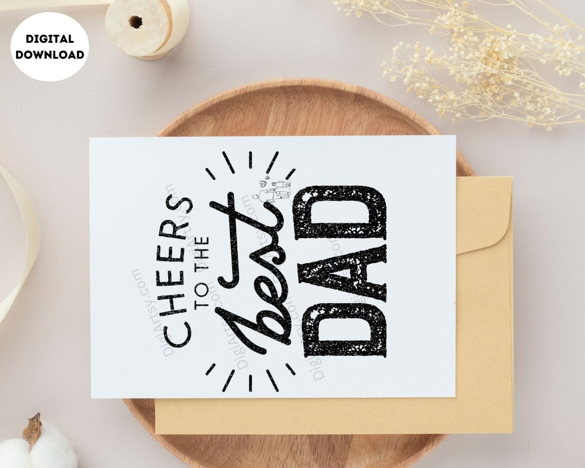 Cheers to the Best Dad Greeting Card Print