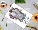 Lovable Father's Day Card Print with two Kids