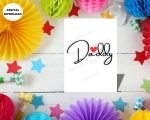 Cute Daddy Greeting Card Print With Heart