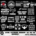 Gym Quotes T-shirt Print Bundle
