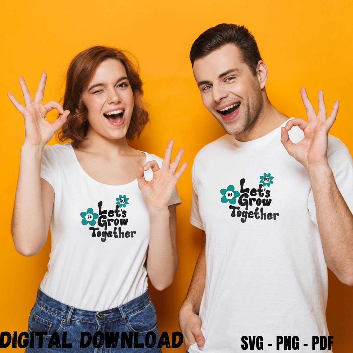 Lets Grow Together T-shirt Design Printable