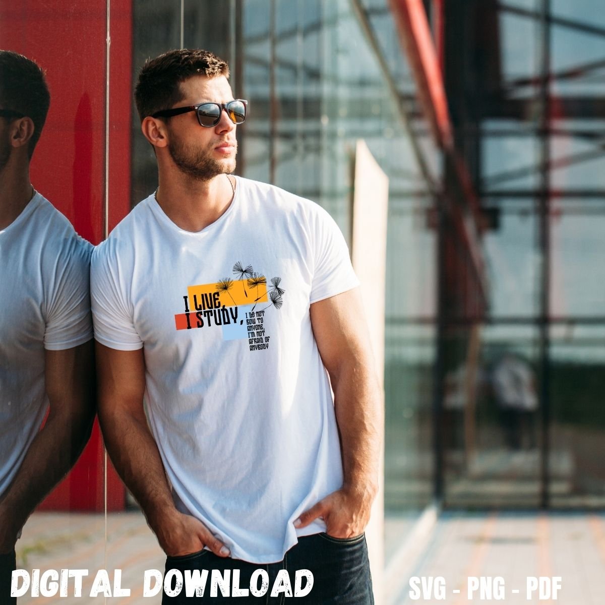 T-shirt printable Designs I Live I Study