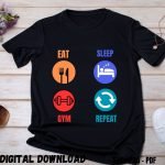 Eat Sleep Gym Motivational T-shirt Print