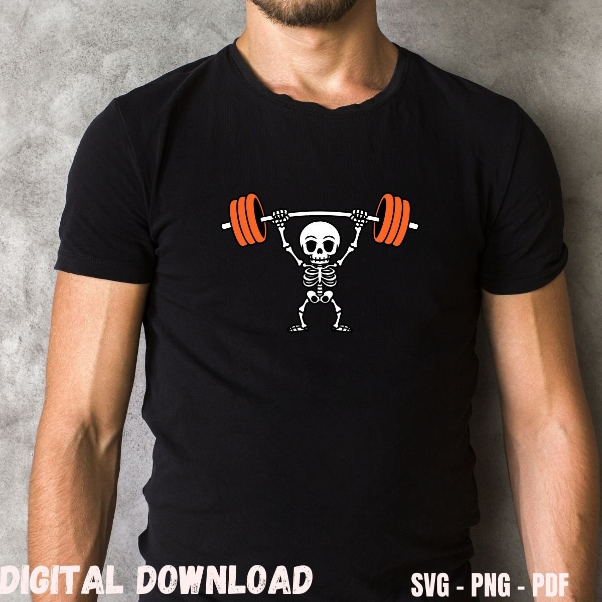 Weightlifting T-shirt Design Print Skeletal