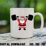 Weightlifting Mug Design Print Santa