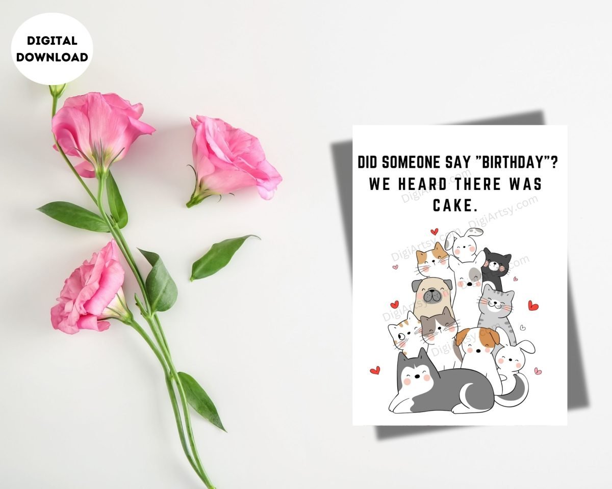 Funny Cats Birthday Card Print Did Someone say Birthday