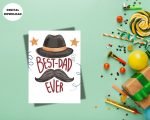 Digital Print Best Dad Ever with Hat