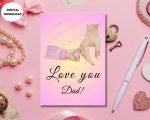 Love You Dad Greeting Card Print Pink