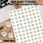 Hair Wash Printable Stickers for Planner