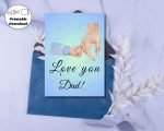Love You Dad Greeting Card Print Blue
