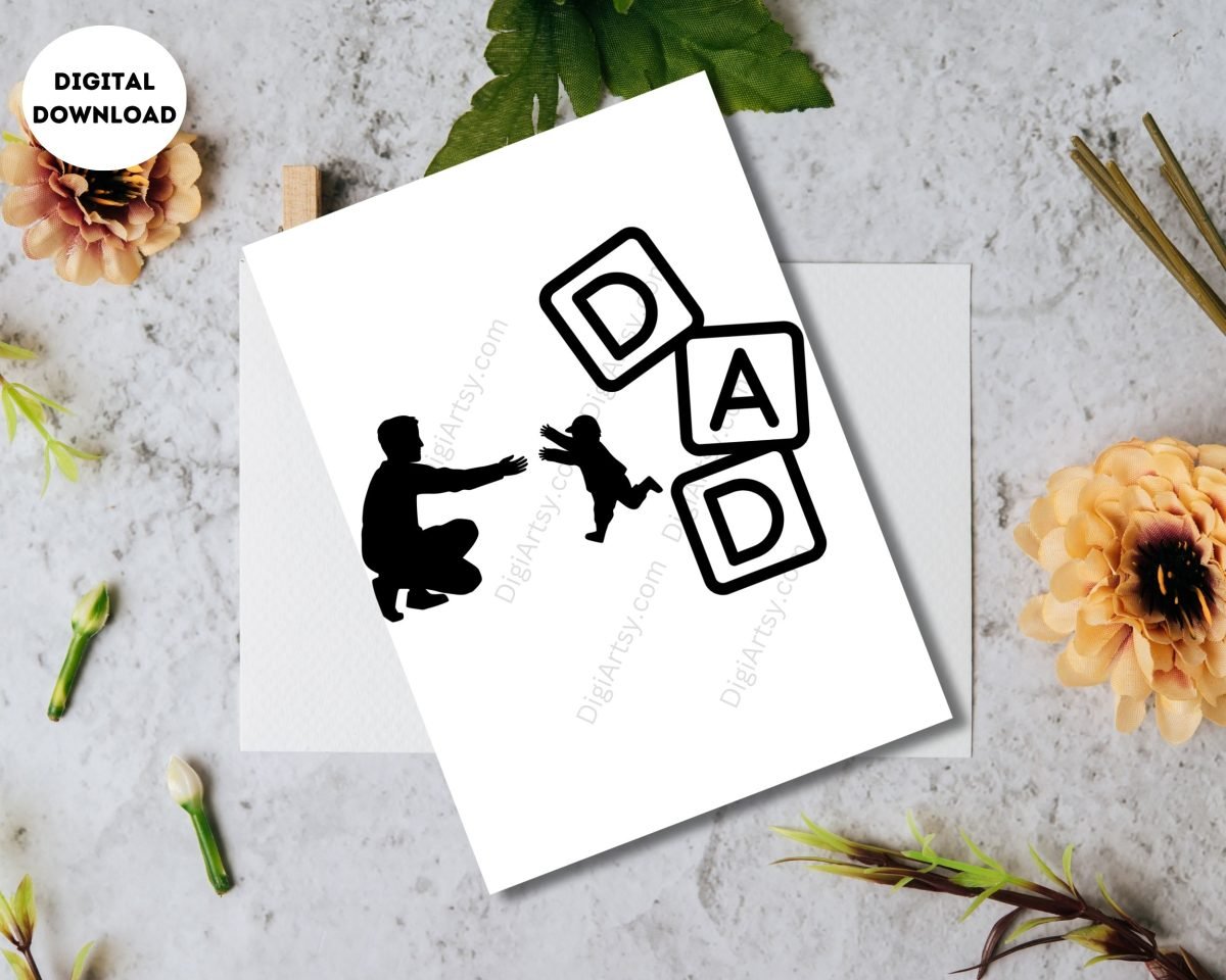 Loving Dad Greeting Card Print with kid